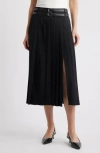 Mango Teresa Pleated Midi Skirt In Black