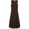 Mango Terra Puffed Hem Midi Dress In Chocolate