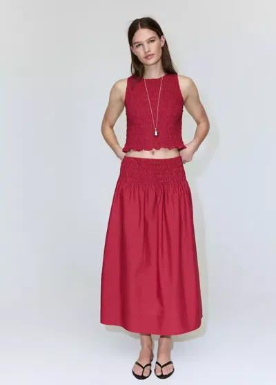 Mango Terry Cotton Top In Red