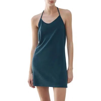 Mango Terry Halter Nightgown In Green