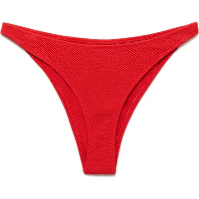 Mango Texture Bikini Bottoms In Red