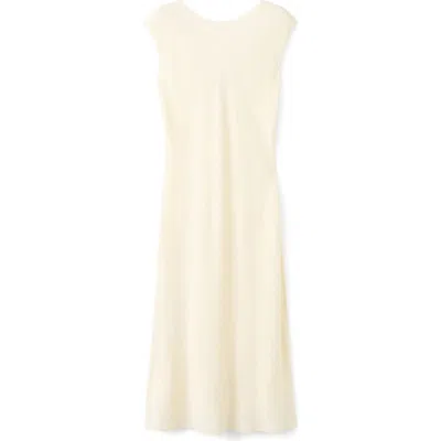 Mango Texture Scoop Back Maxi Dress In Gray