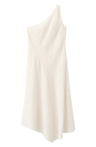 MANGO MANGO TEXTURED ASYMMETRICAL DRESS