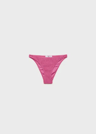 Mango Culotte Bikini Texturée Rose - Femme - Xl -