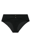 Mango Textured Bikini Bottoms In Black
