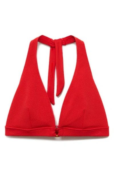 Mango Textured Bikini Top