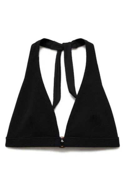 Mango Textured Bikini Top