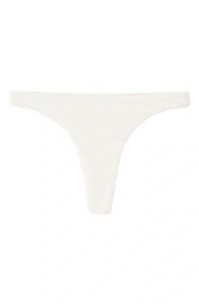 Mango Textured Brazilian Cut Bikini Bottoms In White