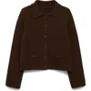 Mango Textured Cardigan In Brown