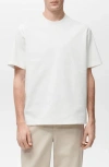 Mango Short Sleeve Cotton Crewneck Sweater In White