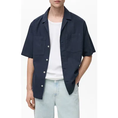 Mango Textured Cotton Bowling Shirt