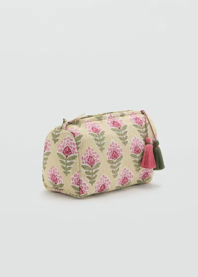 Mango Sac Cosmétique Coton Vert Pomme - Femme - Taille Unique -