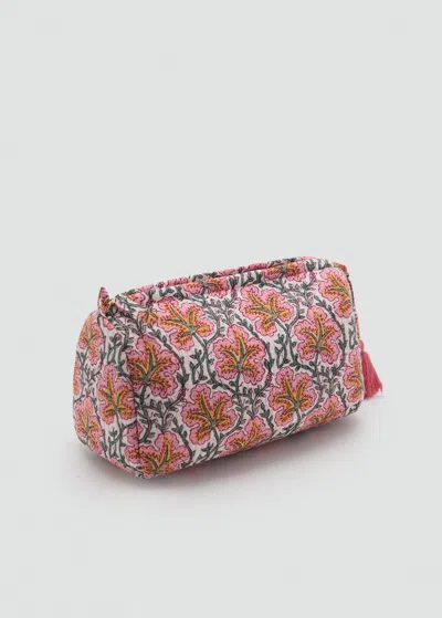 Mango Sac Cosmétique Coton Rose - Femme - Taille Unique -