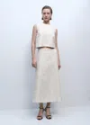 Mango Texture Sleeveless Crop Top In Off White