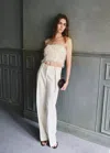 Mango Textured Crop Top In Vanilla