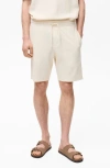 Mango Textured Drawstring Shorts In White