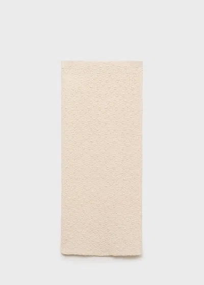 Mango Textured Fitted Skirt Ecru