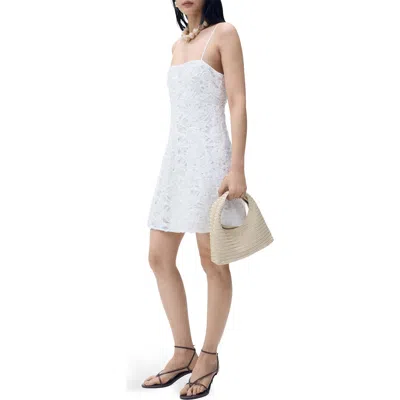 Mango Textured Floral Minidress In White