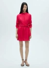 Mango Textured Flowy Dress Red In Red