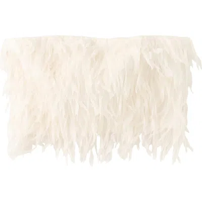 Mango Textured Fringe Strapless Crop Top In White