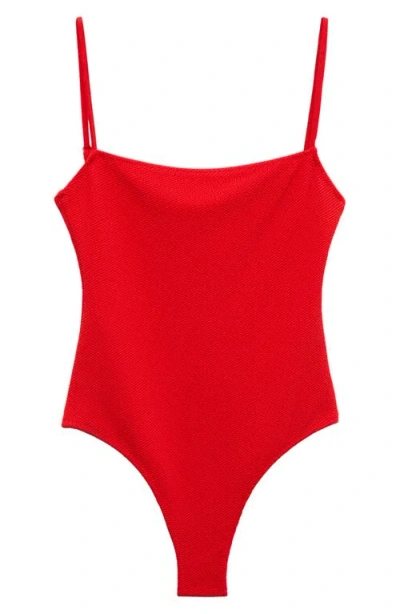 Mango Textured One-piece Swimsuit