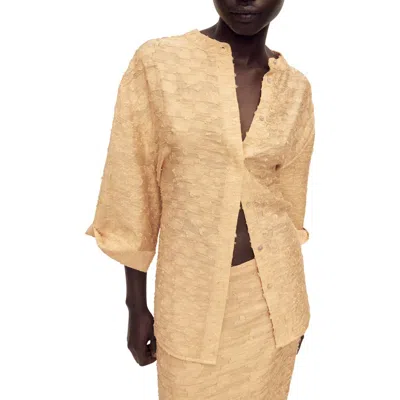 Mango Textured Oversize Button-up Shirt