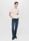 Mango Textured Ruffle Sweater Ecru In White