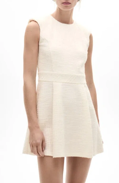 Mango Textured Sleeveless Minidress In Off White