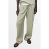 Mango Textured Straight Leg Pants In Green