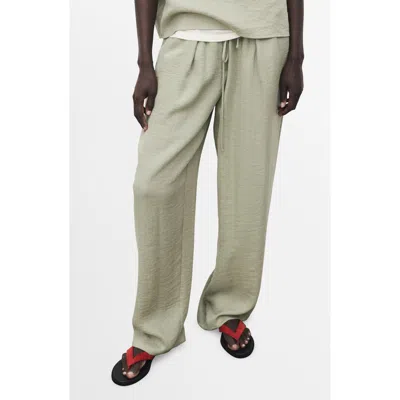 MANGO MANGO TEXTURED STRAIGHT LEG PANTS