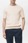 Mango Textured Stripe Knit Top In Neutral