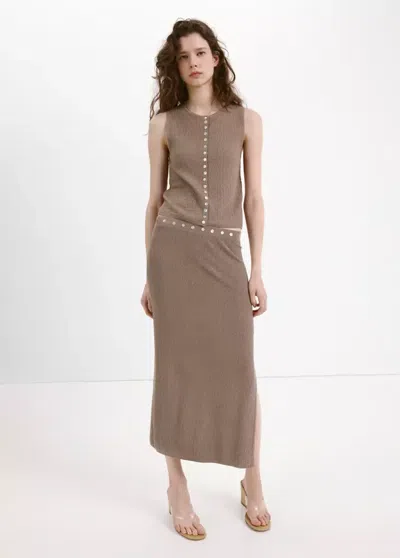 Mango Textured Top With Mixed Buttons In Multi