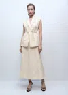 Mango Textured Waistcoat With Belt Off White In Off White