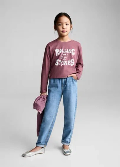 Mango Kids' The Rolling Stones T-shirt Purple