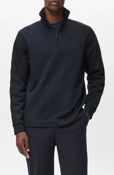Mango Thermoregulated Regular Fit Quarter Zip Sweater In Blue
