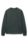 Mango Thermoregulating Comfort Stretch Pullover Sweatshirt In Green