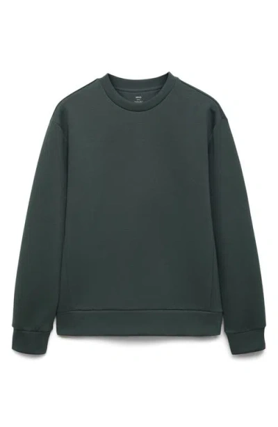 Mango Thermoregulating Comfort Stretch Pullover Sweatshirt In Green