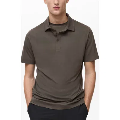 Mango Thermoregulating Performance Slim Fit Stretch Polo In Medium Green
