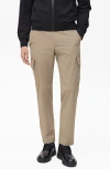 Mango Thermoregulating Slim Comfort Stretch Cargo Pants In Medium Brown