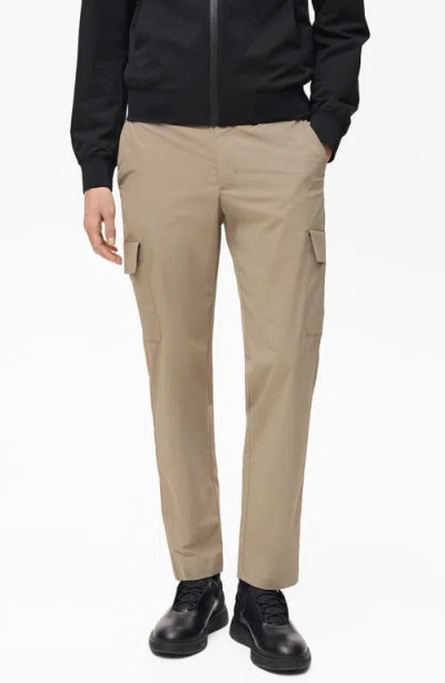 Mango Thermoregulating Slim Comfort Stretch Cargo Pants In Medium Brown