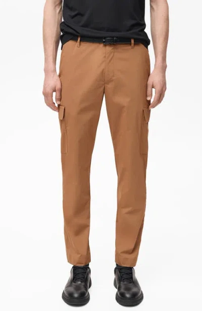 Mango Thermoregulating Slim Comfort Stretch Cargo Pants In Brown