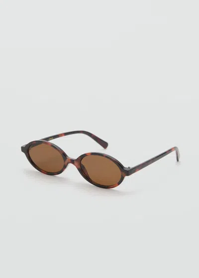 Mango Thin-frame Sunglasses Chocolate