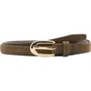 Mango Thin Suede Belt In Green