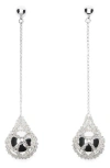 Mango Threaded Ball Drop Earrings In Silver