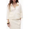 Mango Three-quarter Sleeve Jacket In White