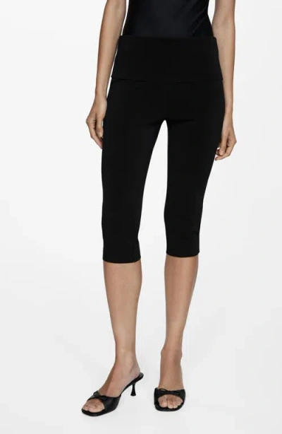 Mango Leggings Capri In Noir