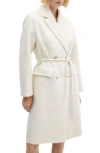 Mango Coat With Lapels And Belt Ecru In Ecru