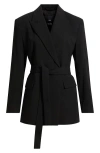 Mango Tie Blazer In Black