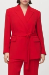 Mango Tie Blazer In Red