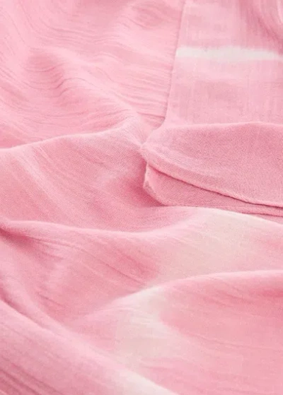 Mango Kids' Tie-dye Printed Pareo Pale Pink In Rose Pâle
